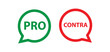 pro contra sign on white background