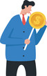 © yellow_man - Sweet money, Passion for success. Finance, work , money, gold. reward for victory. Financially successful businessman.