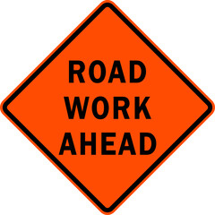 work road ahead - road work sign