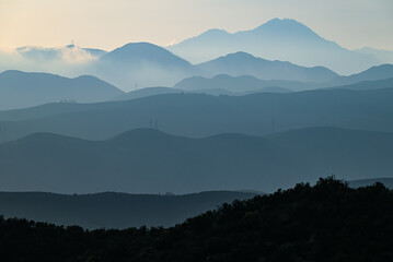 sunset in castaic mountains, angeles national forest