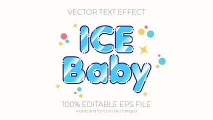 Poster - Ice Baby text effect style, EPS editable text effect