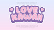 Love Kawaii text effect style, EPS editable text effect