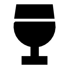 Poster - Wine Glass Flat Vector Icon