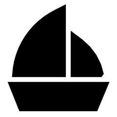 Canvas Print - Sailboat Flat Vector Icon