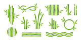 Fototapeta Sypialnia - Bamboo decoration collection. Vector isolated design elements.