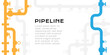 © KsanaGraphica - Pipelines textured background with copy space. Industrial vector banner with pipes and equipment.