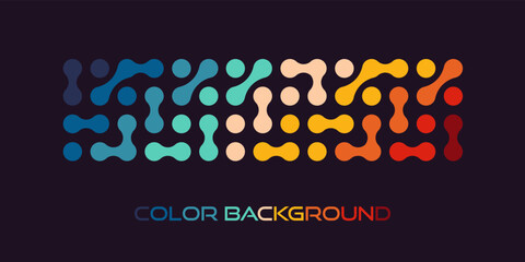 Rainbow metaball banner. Vector abstract colorful background.