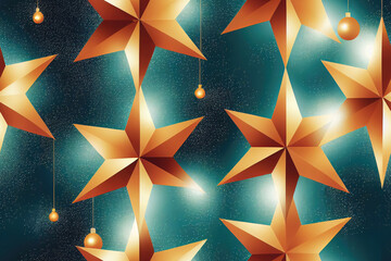 Wall Mural - abstract minimalist vintage drawing of christmas stars as background illustration