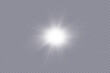 © kulinskaia - Glow effect. Star on transparent background.Bright sun. Vector illustration.