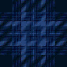 Dark Blue Tartan Plaid. Scottish Pattern Fabric Swatch Close-up. 