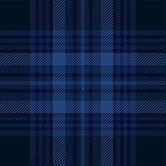 Wall Mural - Dark blue tartan plaid. Scottish pattern fabric swatch close-up. 