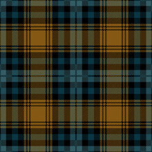 Yellow And Blue Tartan Plaid. Scottish Pattern Fabric Swatch Close-up.