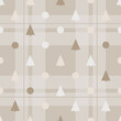 Christmas seamless pattern with simple icons in calm pastel colors
