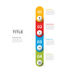 Poster - Four rounded vertical steps elements template with stripes and spheres