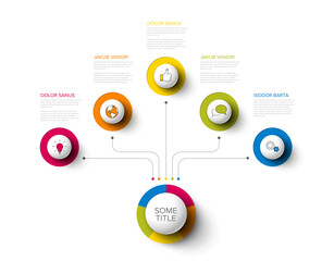 Poster - Multipurpose Infographic template with five sphere elements above big sphere