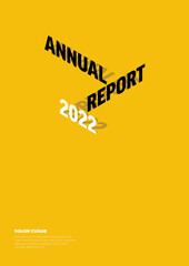 Wall Mural - Annual minimalistic report yellow cover template