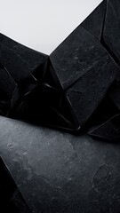 Poster - Black and white abstract geometric background with stone texture. Digital illustration