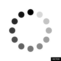 Loading icon with doted line vector in flat style design for website design, app, UI, isolated on white background. Buffering of download - upload, system loading, data loading, progress loading bar.