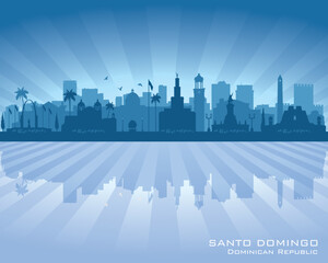 Fototapete - Santo Domingo Dominican Republic city skyline vector silhouette