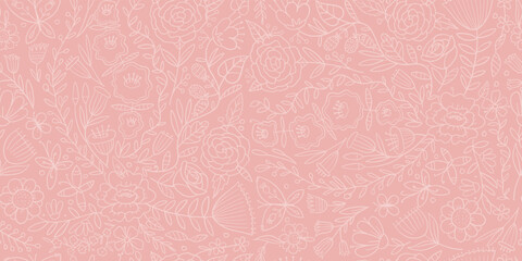 Poster - Floral Garden. Spring concept Background. Seamless pattern for your design. Vector illustration