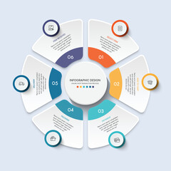 Poster - Process of online shopping with 6 steps. Steps business timeline process infographic template