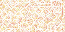 Tribal Decorative Background. Ethnic Seamless Pattern. Aztec Geometric Backdrop. Native American Ornament. Vector Illustration