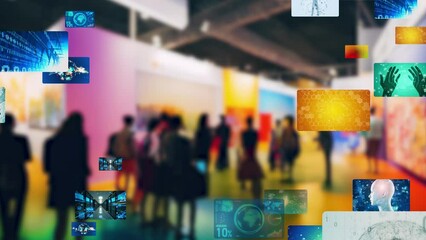Poster - Exhibition and video contents. Virtual museum. Digital art. NFT.