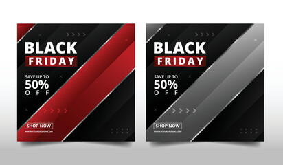 Wall Mural - black friday banner social media template. Trendy editable social media post template.