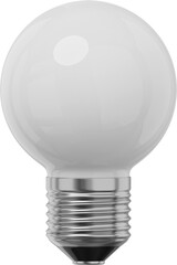 Poster - Realistic white light bulb. 3D rendering. PNG Icon on transparent background