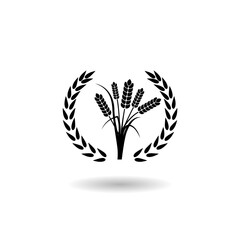 Sticker - Laurel wreath logo icon with shadow