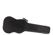 Closed black hard case for an electric guitar