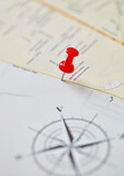 Fototapeta Miasto - City map and red pin