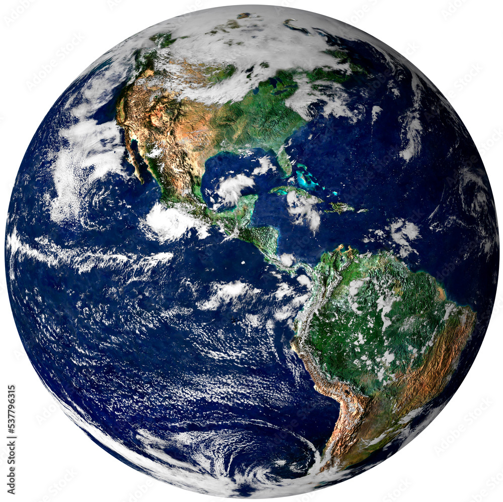 Planet earth globe from space isolated png image, north and south America  physical map on a transparent background. Satellite photo. Elements of this  image furnished by NASA. Stock Photo | Adobe Stock, image size:1000x999