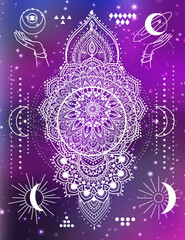 Wall Mural - Mandala set and other elements. Vector illustration.