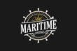 © 21graphic - Maritime nautical logo design rounded shape steering wheel ship icon symbol wind rose illustration