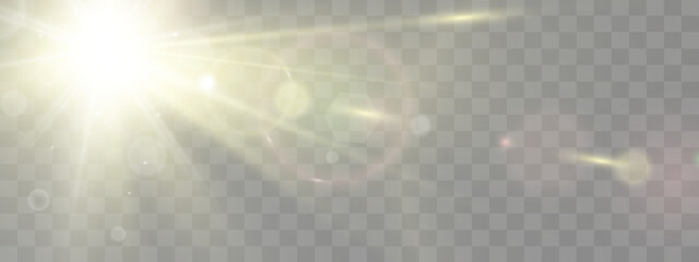 Wall Mural - vector transparent sunlight special lens flare light effect. bright beautiful star. light from the r