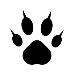 Wall Mural - dog paw web icon color editable