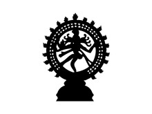 Silhouette Of A Statue Of Shiva Dancing The Tandava Dance.