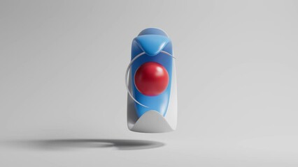 Poster - 3d render of abstract figures with loop rotation at the center of screen. Clean and bright light.