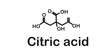 Chemical structure of citric acid. Vector illustration