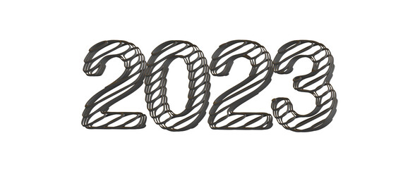 Poster - Typography design of 2023 with 3d style design