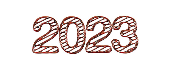 Poster - Typography design of 2023 with 3d style design