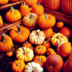 Poster - pumpkins and gourds