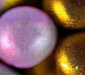Poster - abstract glitter and orb background for copy space. shallow depth of field, bokeh. render