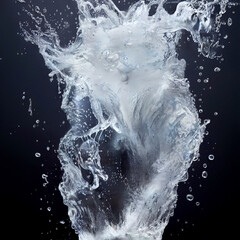 Poster - Abstract water splash isolated on black. liquid, bubble and fluid effect. Render