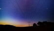 night starry sky and power lines european energy crisis 2022 blackout concept