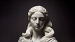Illustration of a Renaissance marble statue of Selene. She is the goddess and the personification of the Moon, Selene in Greek mythology, known as Luna in Roman mythology.