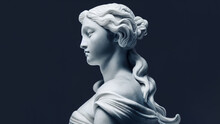 3D Illustration Of A Renaissance Marble Statue Of Selene. She Is The Goddess And The Personification Of The Moon, Selene In Greek Mythology, Known As Luna In Roman Mythology.