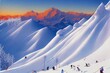 Bakhmaro in winter. Amazing ski resort for freeride lovers in country Georgia. Beautiful winter and snow