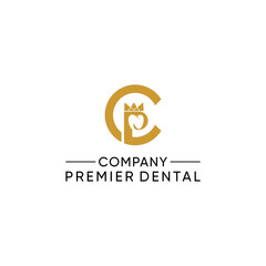 Wall Mural - premium dental logo with letter CP design